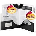 Smead® SuperTab® 2-Pocket File Folder, Extra Wide 1/3-Cut Tab, Letter Size, Black, 5/Pack (87963)