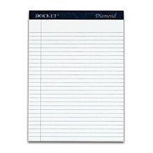 TOPS Docket Diamond Premium Stationery Tablets, 8-1/2 x 11-3/4, Legal Ruled, White, 50 Sheets/Pad,