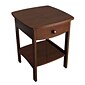 Winsome 22" x 18" x 18" Wood Curved End Table/Night Stand With One Drawer, Brown