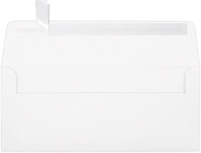 LUX Square Flap Self Seal #10 Business Envelope, 4 1/2 x 9 1/2, White, 250/Box (4860-WLI-250)