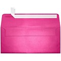 LUX 80lbs. 4 1/8 x 9 1/2 #10 Square Flap Envelopes W/Glue, Azalea Metallic Pink, 250/BX