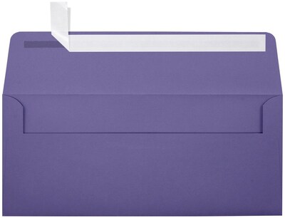 LUX 80lb 4 1/8"x9 1/2" Square Flap #10 Envelopes W/Peel&Press, Wisteria Purple, 500/BX