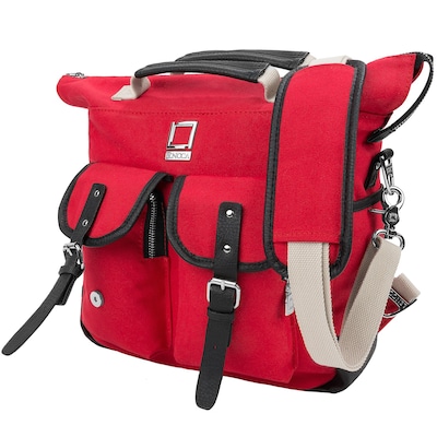Lencca Mini Phlox Hybrid Backpack and Messenger Bag Red 11 Inch(LENLEA051)