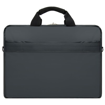 Vangoddy Adler Laptop Shoulder Bag 15.6 (Metallic Gray with Magenta Trim)