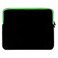 Vangoddy Neoprene Laptop Protector Sleeve Fits up to 15 Laptops (Black with Green Trim)