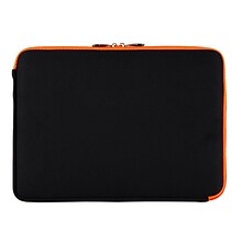 Vangoddy Neoprene Laptop Protector Sleeve Fits up to 15 Laptops (Black with Orange Trim)
