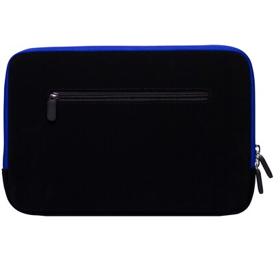 SumacLife Microsuede Laptop Carrying Sleeve Fits up to 13 Laptops (Black with Blue Edge)