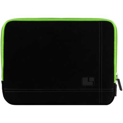 SumacLife Microsuede 15 Protective Carrying Sleeve (Black with Green Edge)