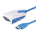 4XEM  SuperSpeed USB 3.0 to VGA Male/Female External Video Card Multi Monitor Adapter, White/Blue