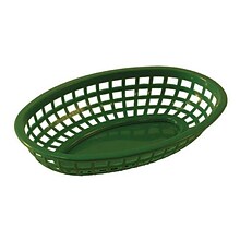 Tablecraft Oval Green Plastic Baskets 12/Carton (86376)