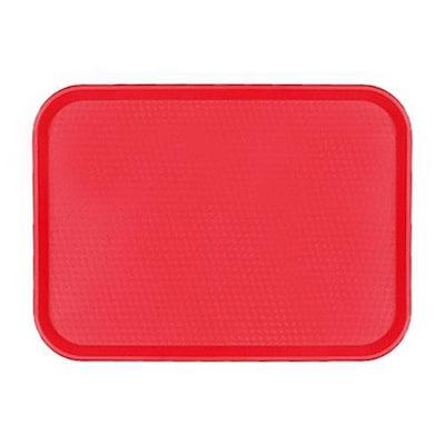 Cambro 10" X 14" Red Fast Food Tray, 13 9/16" L x 10 7/16" W, Red (75287)