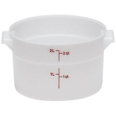 Cambro 2 Qt. Food Storage Container, 8 3/16  D X 4 3/16 H, White (RFS2148)