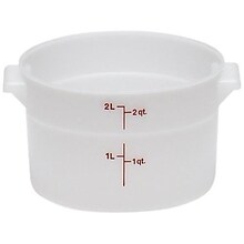 Cambro 2 Qt. Food Storage Container, 8 3/16  D X 4 3/16 H, White (RFS2148)