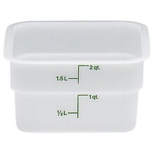 Cambro 2 Qt. CamSquare® Food Storage Container, 7 1/4 L x 7 1/4 W x 3 7/8 H, White (2SFSP148)