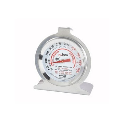 Winco 500 F Stainless Steel Oven Thermometer, Silver (TMT-OV2)