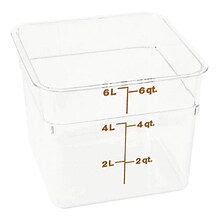 Cambro 6 Qt. CamSquare® Food Storage Container, 8 3/8 L x 8 3/8 W x 7 1/4 H, Clear (6SFSCW135)
