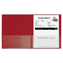 C-Line Classroom Connector School-to-Home Heavyweight File Folder, Letter Size, Red, 25/Box (CLI3200