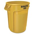 Rubbermaid® Round Brute® Receptacle, w/o Lid, Yellow, 32 gal./121.12 liters