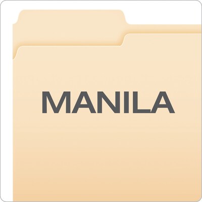 Pendaflex® Double Stuff® 3-Tab File Folder, Letter Size, Manila, 50/Box (ESS54459)