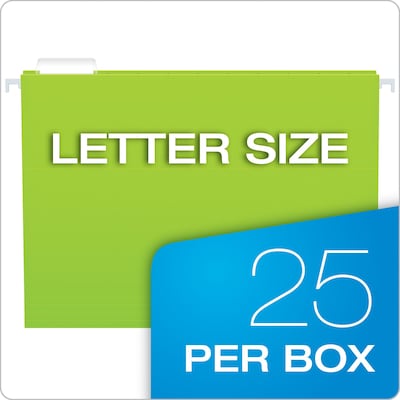 Pendaflex Glow 5-Tab Hanging File Folders, Letter Size, Multicolor, 25/Box (81672)