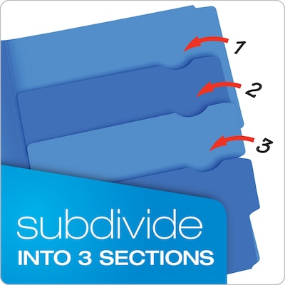 Pendaflex® Divide It Up® 4-Tab File Folder, Letter Size, Multicolor, 24/Pack (10772)