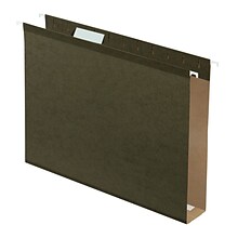 Pendaflex Box Bottom 5-Tab Hanging File Folders with 2 Expansion, Letter Size, Green, 25/Box (4152X