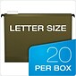 Pendaflex® SureHook® 5-Tab Hanging File Folders, Letter Size, Green, 20/Box (6152 1/5)