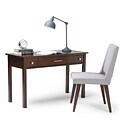 Simpli Home Avalon Solid Wood Writing Office Desk; Tobacco Brown
