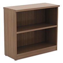 Alera Valencia Series Bookcase, 2-Shelf, 31.75 W, Modern Walnut (ALEVA633032WA)