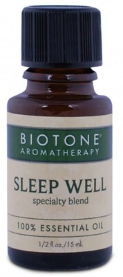 Biotone Essential Oils, Sleep Well, Woodsy Scent, 1/2 oz Bottle (BAEOSLEHZ)