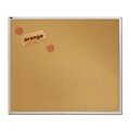 Quartet® Natural Cork Bulletin Board, 4 x 4, Aluminum Frame