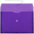 JAM Paper® Plastic Envelopes with Button and String Tie Closure, Legal Booklet, 9.75 x 14.5, Purple