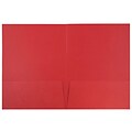 JAM Paper 2-Pocket Textured Linen Business Folders, Red, 100/Box (386Lreb)