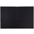 JAM Paper Two-Pocket Textured Linen Business Folders, Black, 50/Box (386LBLC)