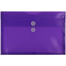 JAM Paper® Plastic Envelopes with Button and String Tie Closure, Legal Booklet, 9.75 x 14.5, Purple