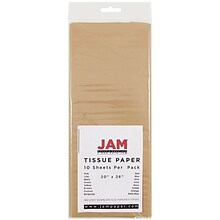 JAM Paper® Tissue Paper, Tan Brown, 10/Pack (1152350)