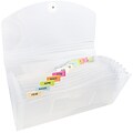 JAM Paper® 13 Pocket Expanding File, Check Size, 5 x 10.5, Clear, 24/pack (02163595B)