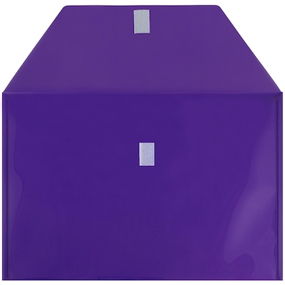 JAM Paper® Plastic Envelopes with Hook & Loop Closure, Legal Booklet, 9.5 x 14 3/8, Purple Poly, 1