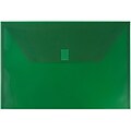 JAM Paper® Plastic Envelopes with Hook & Loop Closure, Legal Booklet, 9.75 x 14.5, Green, 12/Pack (2