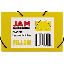 JAM Paper® Plastic Business Card Holder Case, Yellow Solid, Sold Individually (291618971)