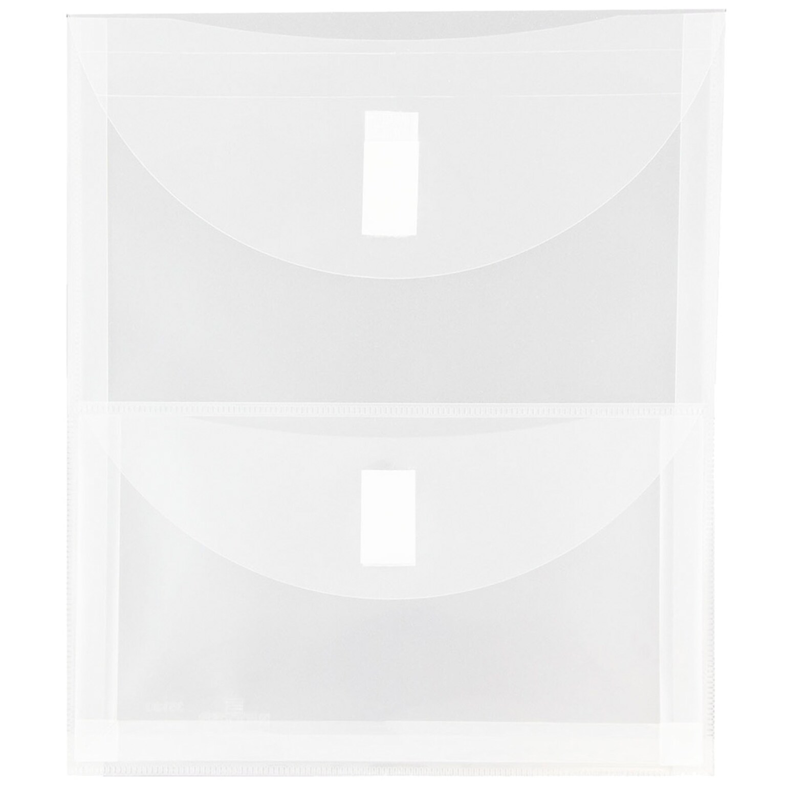 JAM Paper® Plastic 2 Pocket Envelopes with Hook & Loop Closure, Letter Open End, 9.75 x 11.5, Clear Poly, Each (2163613478)