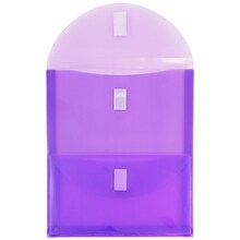 JAM Paper® 2 Pocket Plastic Envelope with Hook & Loop, Letter Open End, 9.5 x 11.5, Purple, Sold Ind