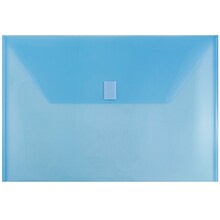 Jam Paper Plastic File Pocket, Legal Size, Blue, 12/Pack (219V0BU)