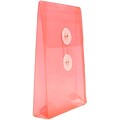 JAM Paper® Plastic Envelopes with Button and String Tie Closure, Open End, 4.25 x 6.25, Red, 12/Pack