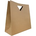 JAM Paper® Heavy Duty Matte Die Cut Gift Bag, Large, 15 x 5.5 x 15, Brown Kraft, 100/pack (895DCKRB)