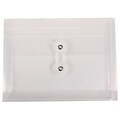 JAM Paper® Plastic Envelopes with Button and String Tie Closure, Index Booklet, 5.25 x 7.5, Clear Po