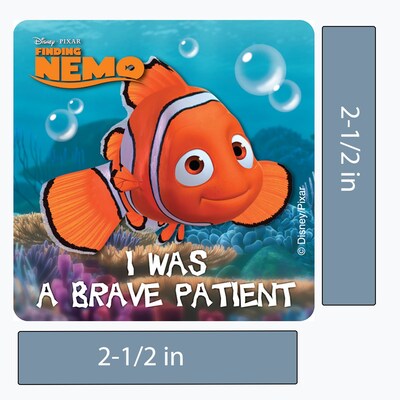 SmileMakers® Finding Nemo Medical Stickers; 2-1/2”H x 2-1/2”W, 100/Roll