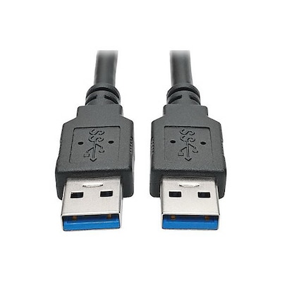Tripp Lite U320-006-BK 6 SuperSpeed USB 3.0 Type A Male/Male Data Transfer Cable, Black (12253352)