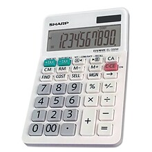 Sharp Elsi Mate EL-330WB 10-Digit Desktop Calculator, White