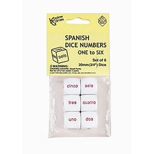 Spanish Dice, Numbers 1–6, Set of 6